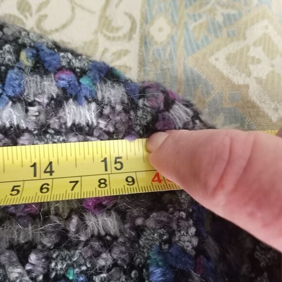 Revue 8 Multclrd Acrylic Wool Mohair Knitted Lngslvs Lined Button Up Women's - Picture 4 of 10